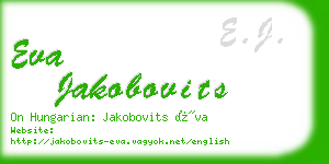eva jakobovits business card